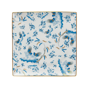Ginori Oro Di Doccia Turchese Vide Poche Squared Plate - 12"